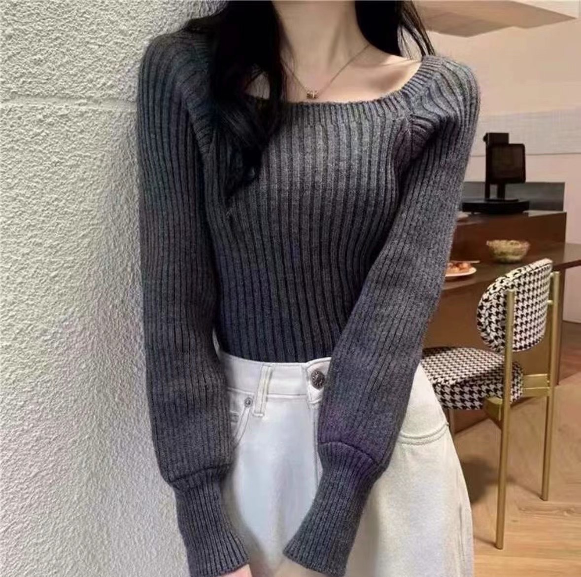 LUCKY STORE東大門直郵女裝新品推薦真品職業人氣時尚針織衫WEEK PLAN針織衫圖色4