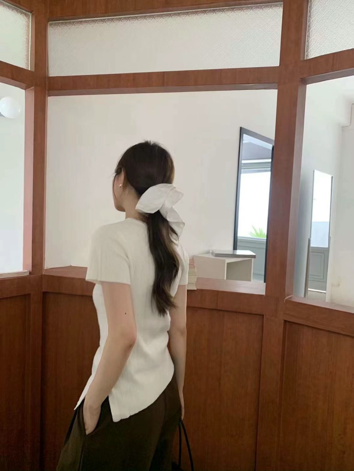 LUCKY STORE韓國直郵女士新款24秋夏休閑時尚職業熱賣T恤WEEK PLANT恤圖色4