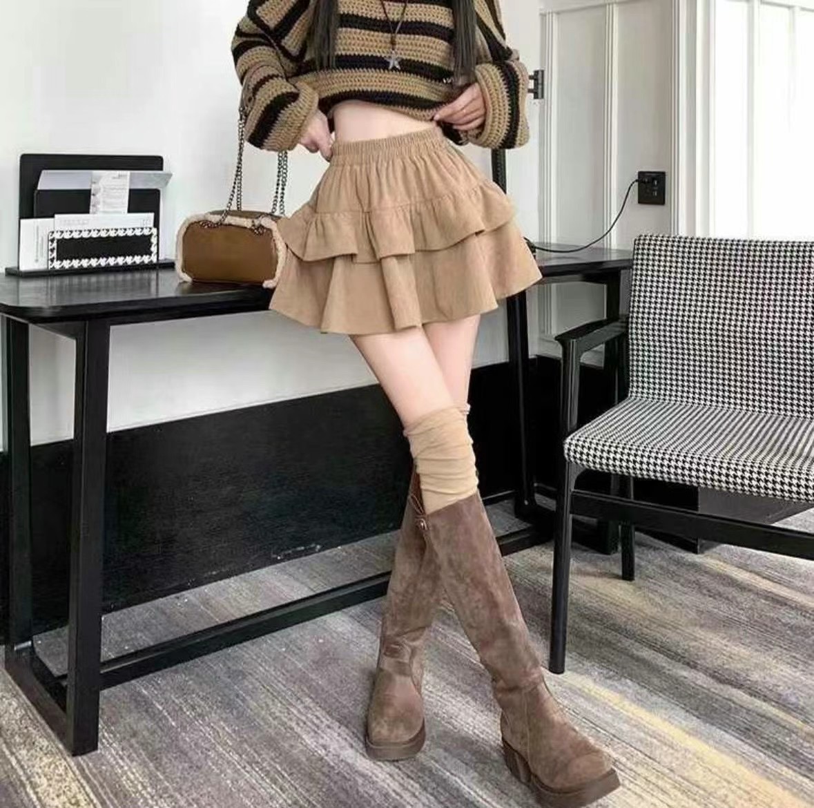 LUCKY STORE韓國代購女裝新款職業熱賣24秋夏時尚人氣短裙WEEK PLAN短裙圖色3