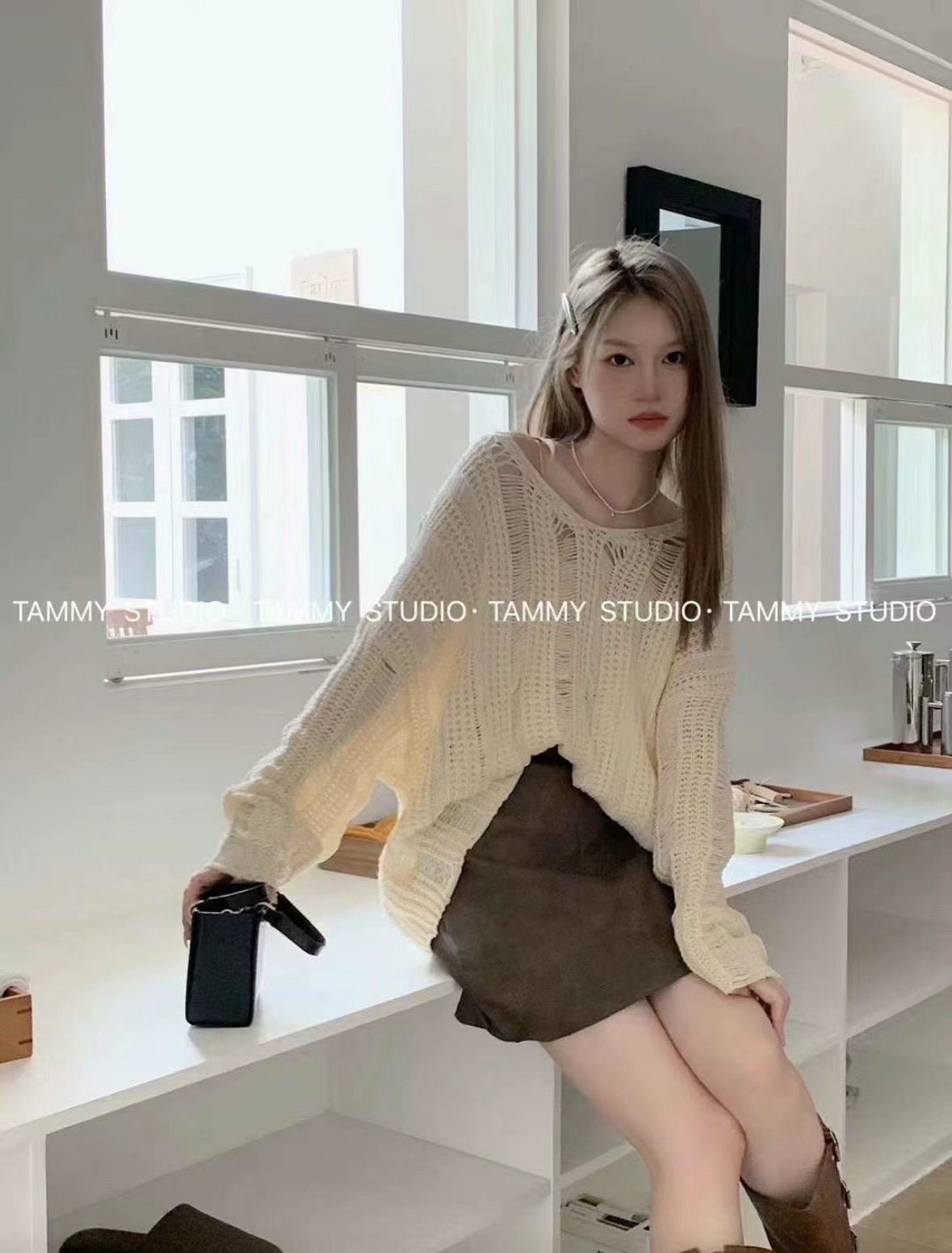 LUCKY STORE東大門代購女士新品時尚推薦人氣熱賣真品針織衫WEEK PLAN針織衫圖色1