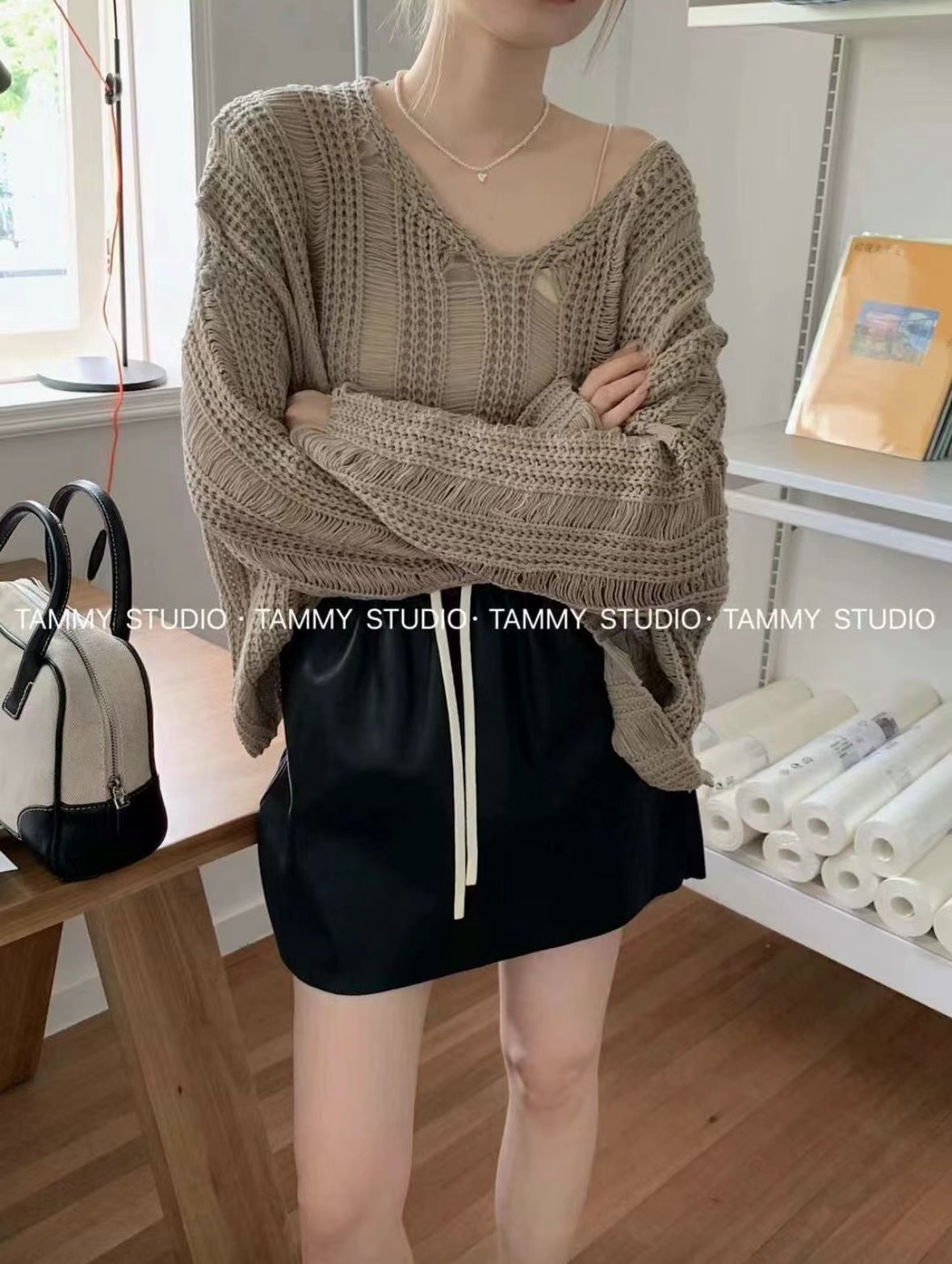 LUCKY STORE東大門代購女士新品時尚推薦人氣熱賣真品針織衫WEEK PLAN針織衫圖色2