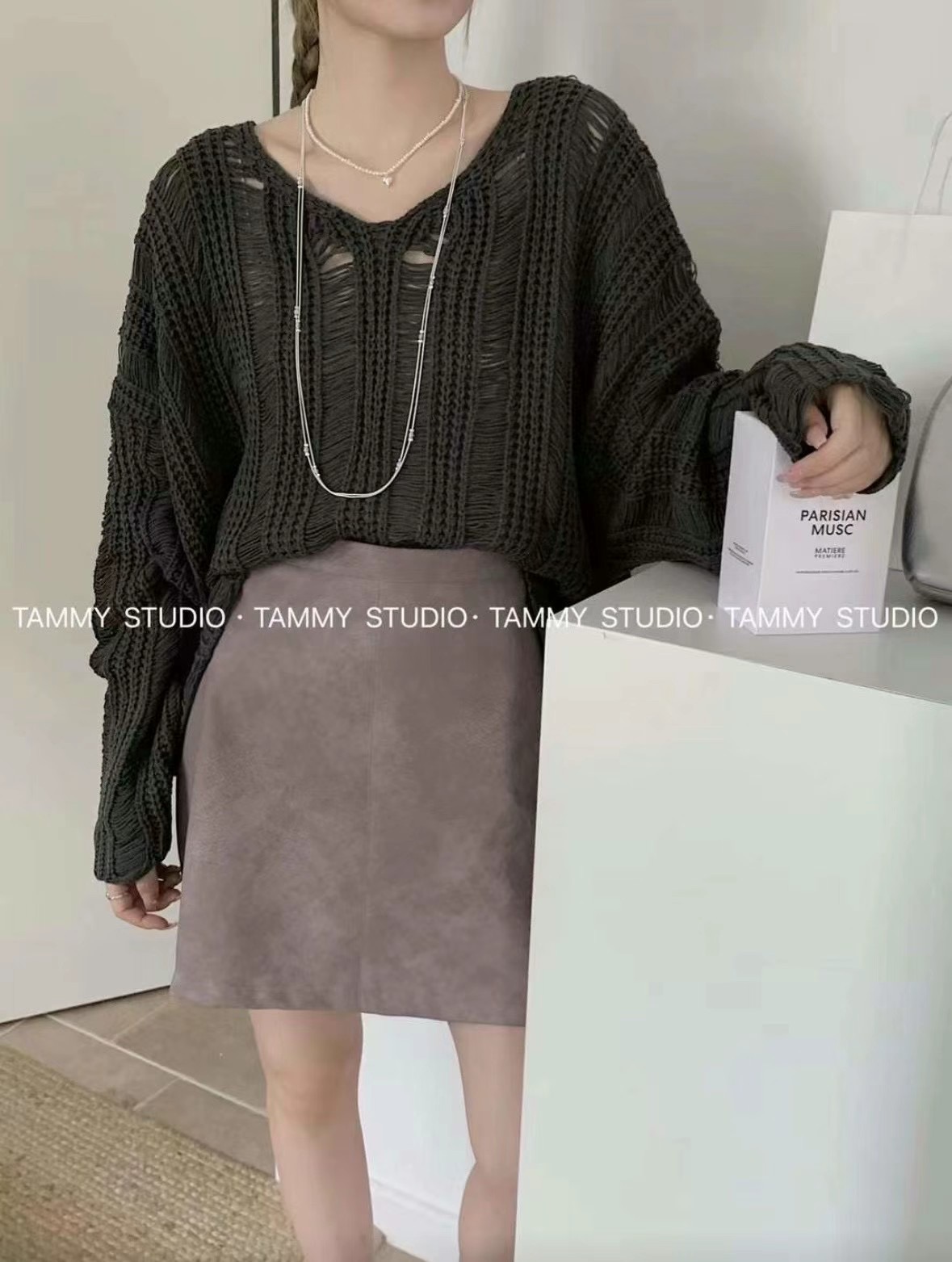 LUCKY STORE東大門代購女士新品時尚推薦人氣熱賣真品針織衫WEEK PLAN針織衫圖色4