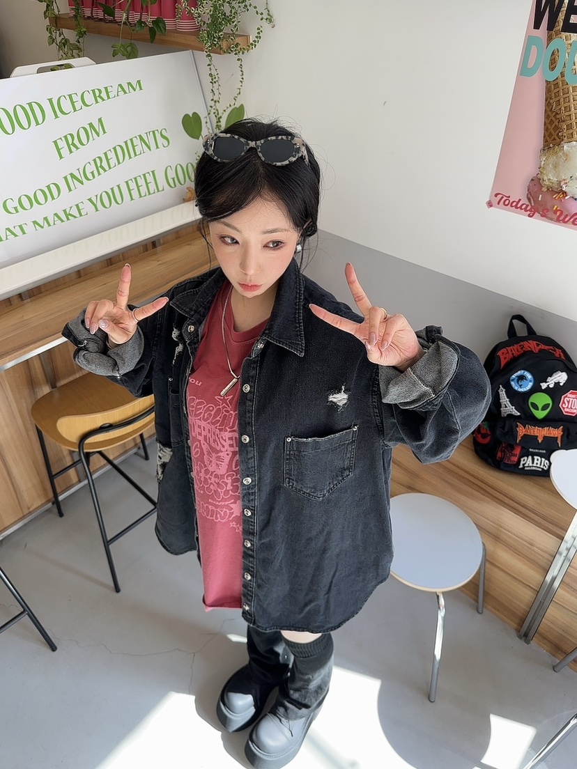 PALETTE韓國直郵東大門實拍女裝新品時尚人氣襯衫蕾絲衫復古PALETTE襯衫/蕾絲衫