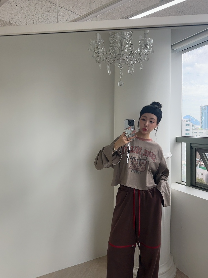 PALETTE韓國直郵東大門實拍女裝新款時尚休閑真品長袖T恤短款PALETTE長袖T恤