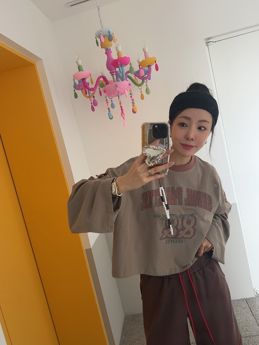 PALETTE韓國直郵東大門實拍女裝新款時尚休閑真品長袖T恤短款PALETTE長袖T恤