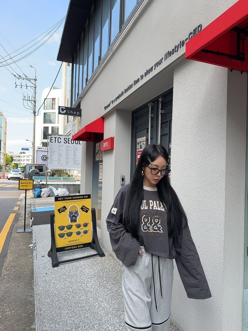 PALETTE韓國直郵東大門實拍女裝新款時尚休閑真品長袖T恤短款PALETTE長袖T恤