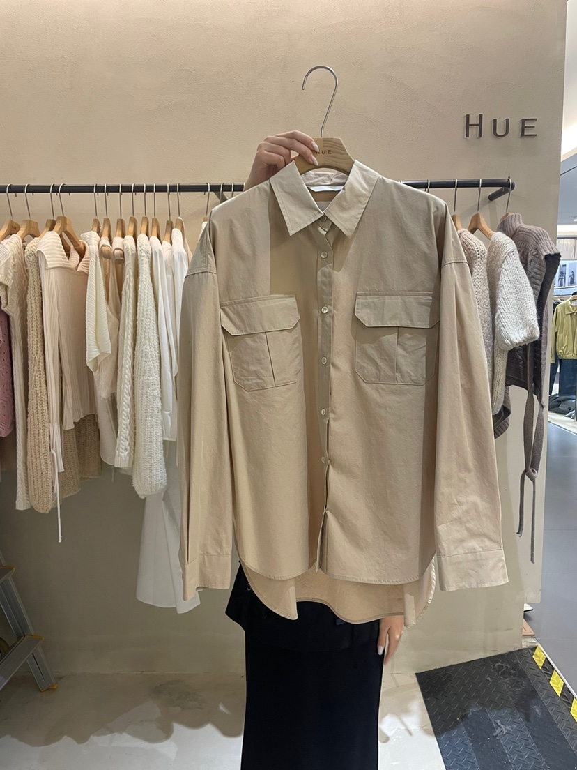 HUE韓國直郵女裝新品熱賣人氣推薦真品休閑職業24秋冬襯衫蕾絲衫ERIA/HUE襯衫/蕾絲衫