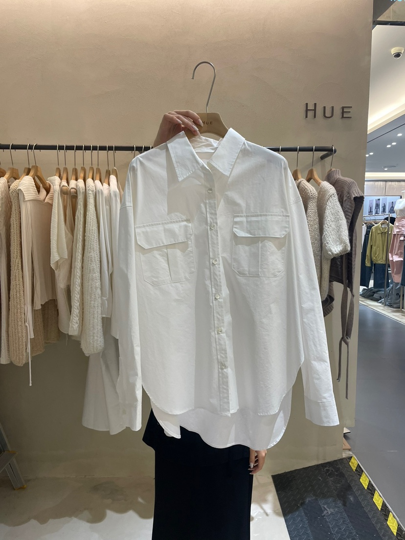HUE韓國直郵女裝新品熱賣人氣推薦真品休閑職業24秋冬襯衫蕾絲衫ERIA/HUE襯衫/蕾絲衫圖色2