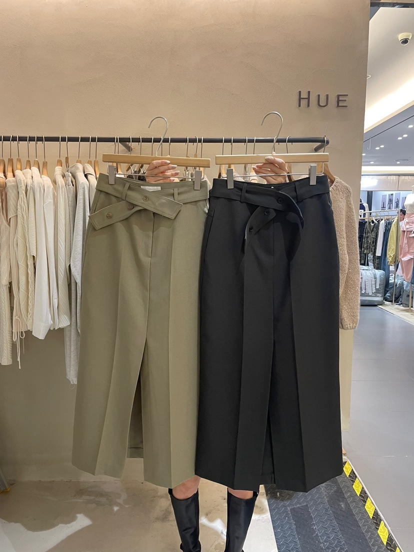 HUE韓國代購女裝新款熱賣時尚人氣休閑職業真品推薦長裙含腰繩ERIA/HUE長裙