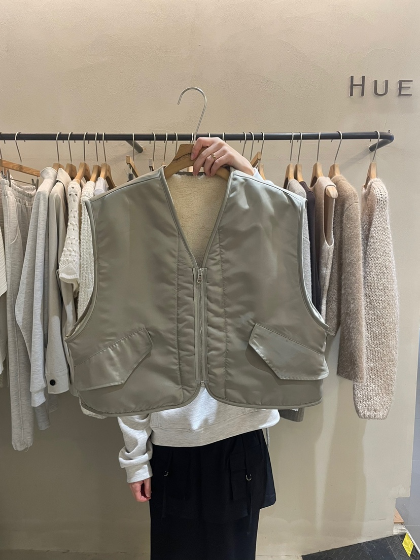 HUE韓國直郵東大門實拍女裝新品時尚24秋冬馬甲兩面可穿羊毛ERIA/HUE馬甲
