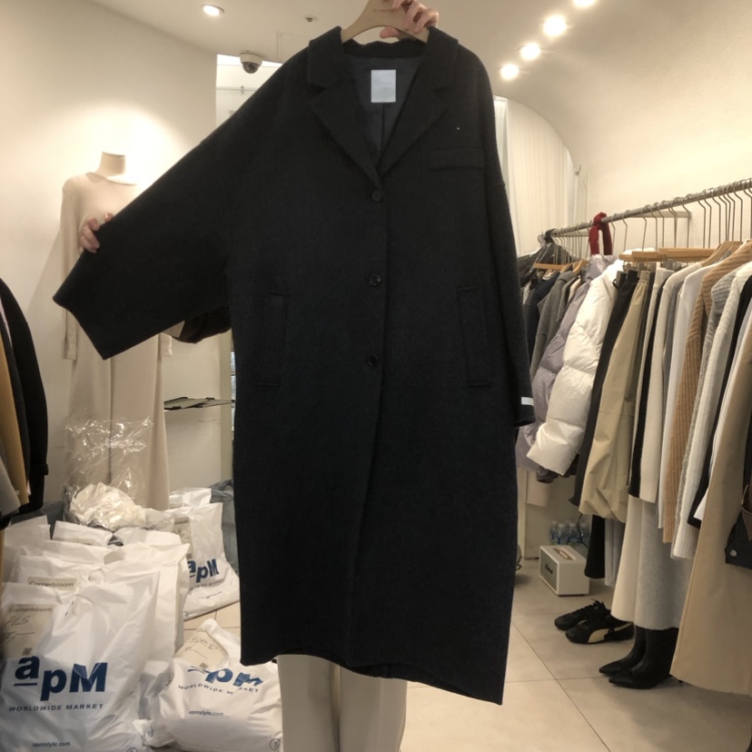 cornerbloom/3rooms直郵韓國代購女裝新品休閑中長款大衣長款THE SUIT BAR中長款大衣圖色2