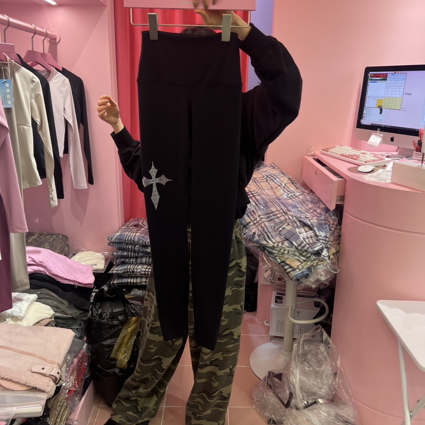LOVE PINK韓國直郵東大門實拍女裝新款24秋冬打底褲鯊魚褲保暖LOVE PINK打底褲/鯊魚褲圖色4