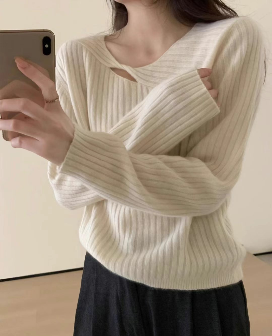 Y.BUTTERFIY韓國直郵女裝新品推薦24秋冬人氣休閑針織衫Y.BUTTERFIY針織衫圖色1