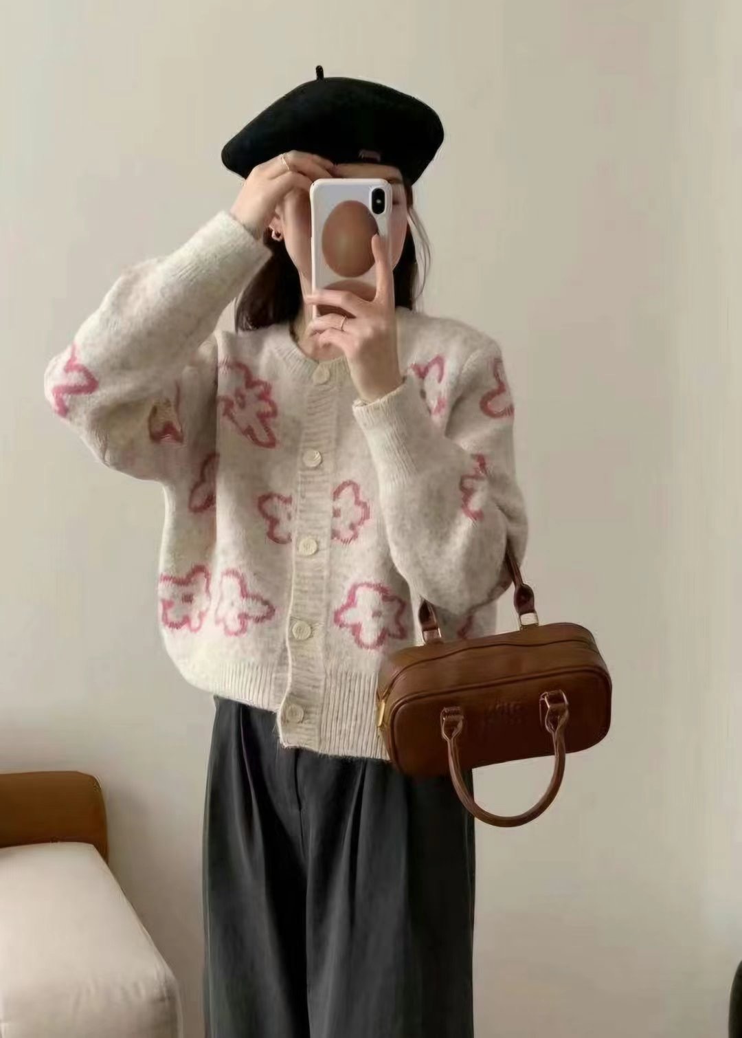 Y.BUTTERFIY直郵韓國代購女裝新款24秋冬真品針織衫開衫Y.BUTTERFIY針織衫