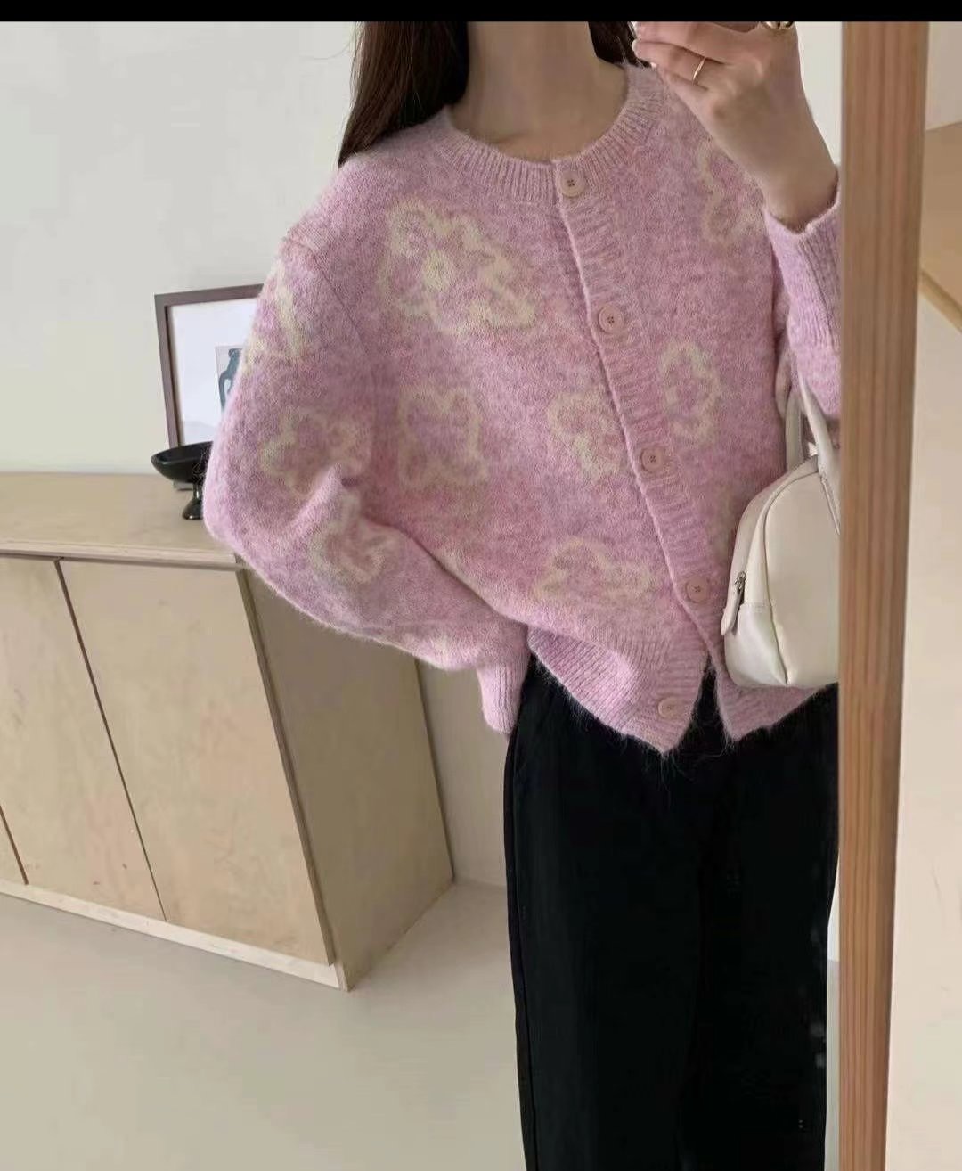 Y.BUTTERFIY直郵韓國代購女裝新款24秋冬真品針織衫開衫Y.BUTTERFIY針織衫