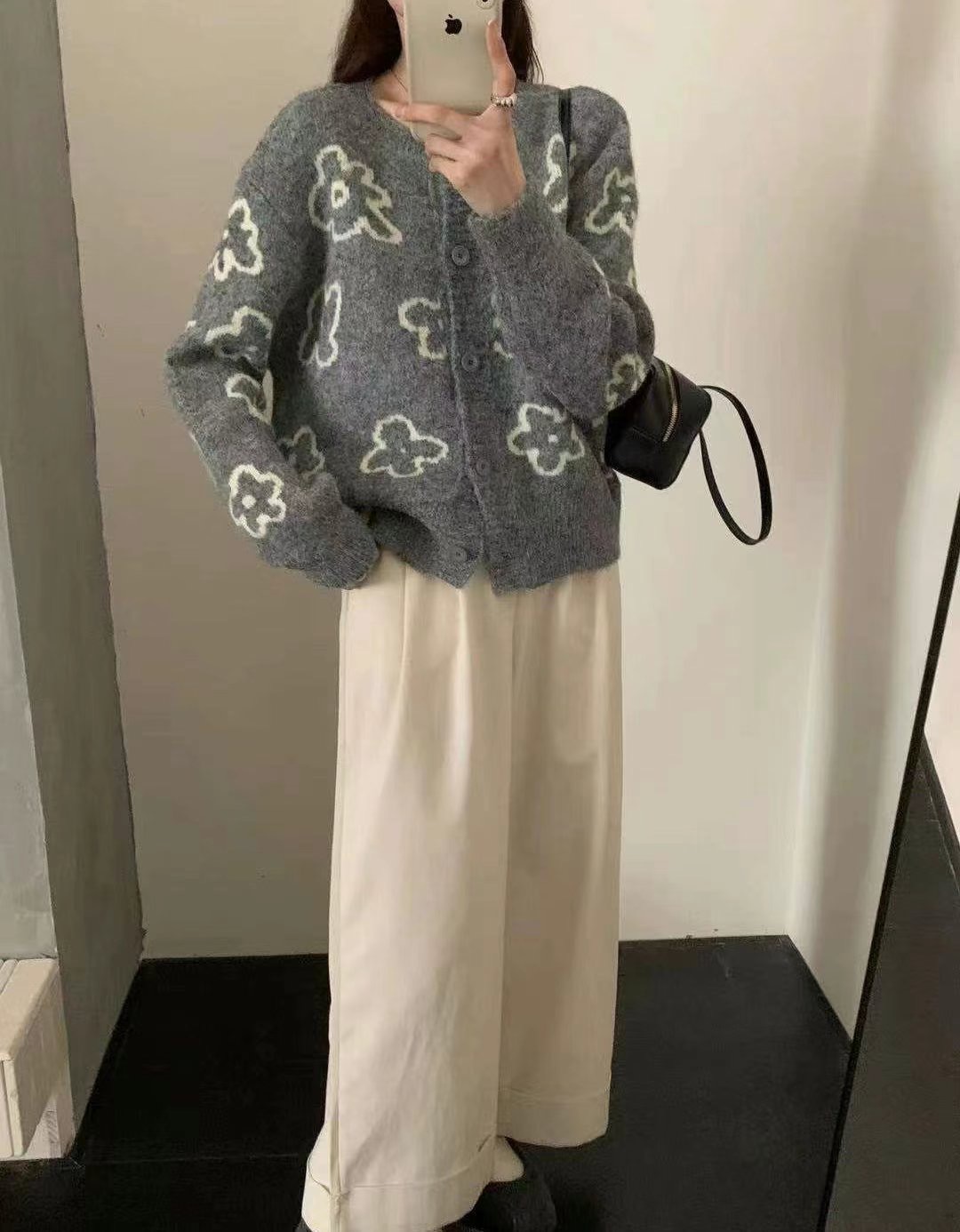 Y.BUTTERFIY直郵韓國代購女裝新款24秋冬真品針織衫開衫Y.BUTTERFIY針織衫