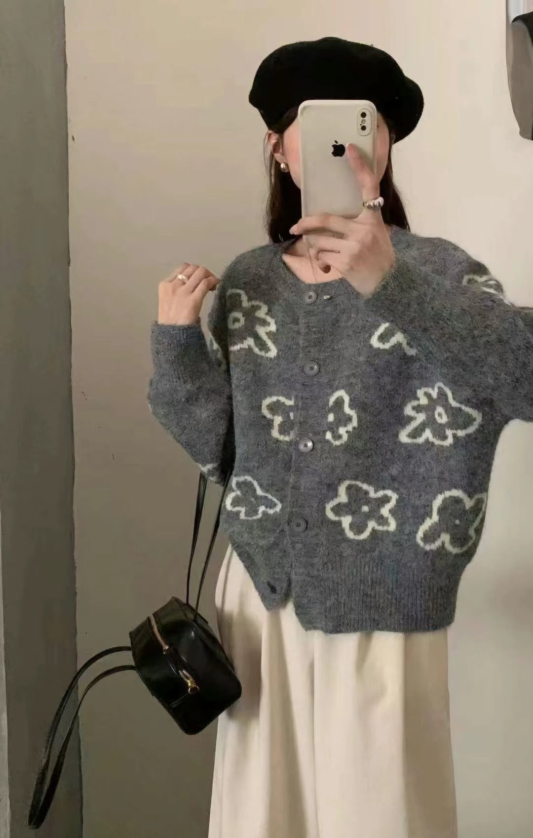 Y.BUTTERFIY直郵韓國代購女裝新款24秋冬真品針織衫開衫Y.BUTTERFIY針織衫圖色3