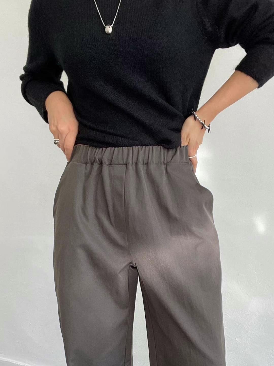COMO韓國直郵東大門代購女裝新品人氣時尚休閑職業休閑褲綁帶COMO休閑褲