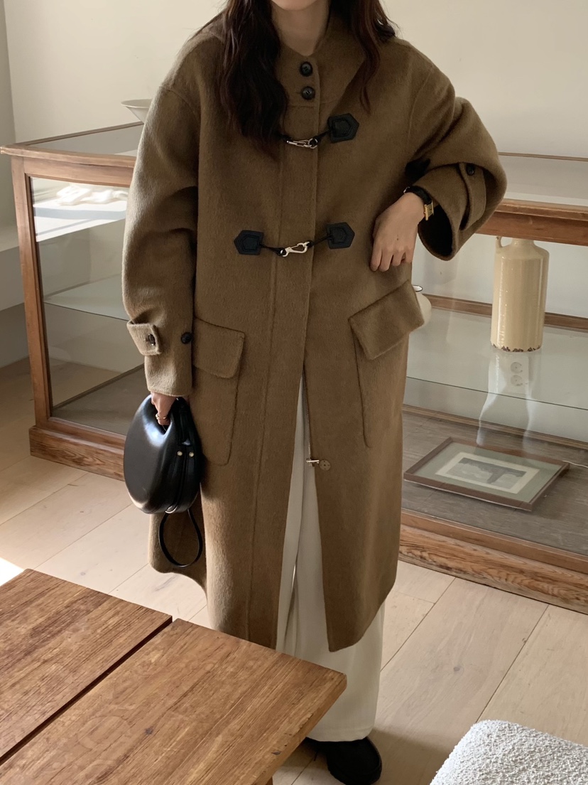 NOTTINGHAM韓國直郵東大門實拍女裝新款推薦真品中長款大衣NOTTINGHAM中長款大衣