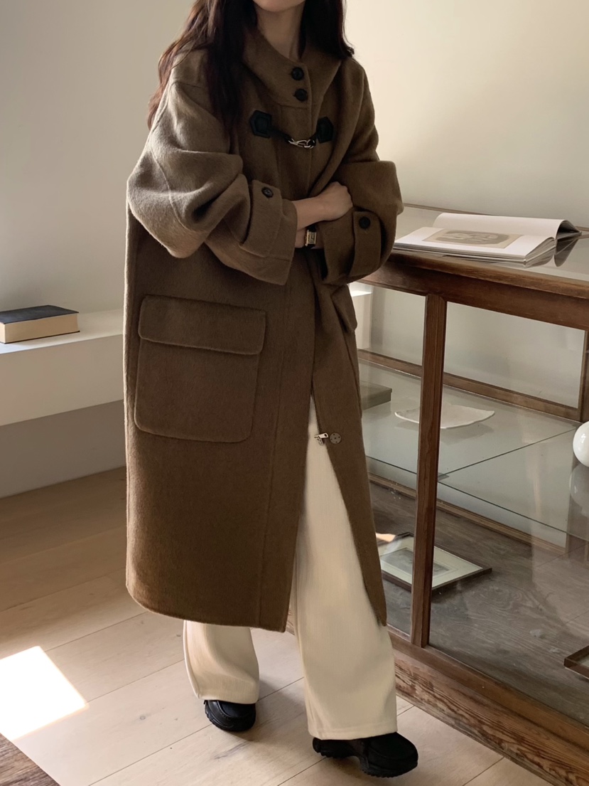 NOTTINGHAM韓國直郵東大門實拍女裝新款推薦真品中長款大衣NOTTINGHAM中長款大衣