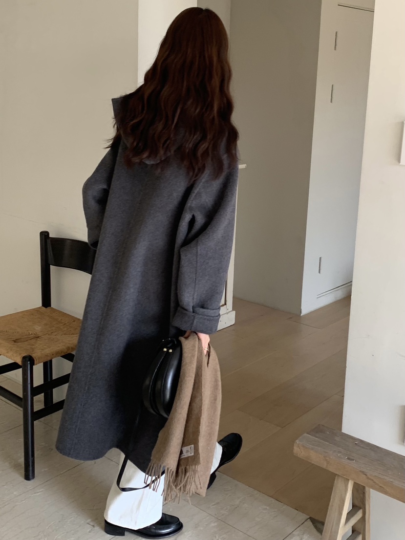 NOTTINGHAM韓國直郵東大門實拍女裝新款推薦真品中長款大衣NOTTINGHAM中長款大衣