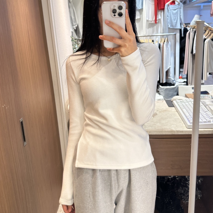 ON THE MODE直郵韓國代購女裝新品真品職業推薦24秋冬長袖T恤ON THE MODE長袖T恤