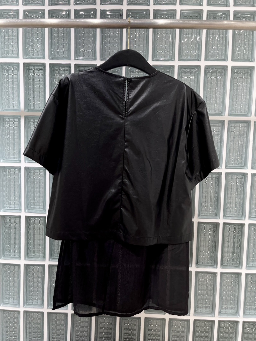 TANIA-Q直郵韓國代購女裝新款職業24秋冬襯衫蕾絲衫皮革TANIA-Q襯衫/蕾絲衫