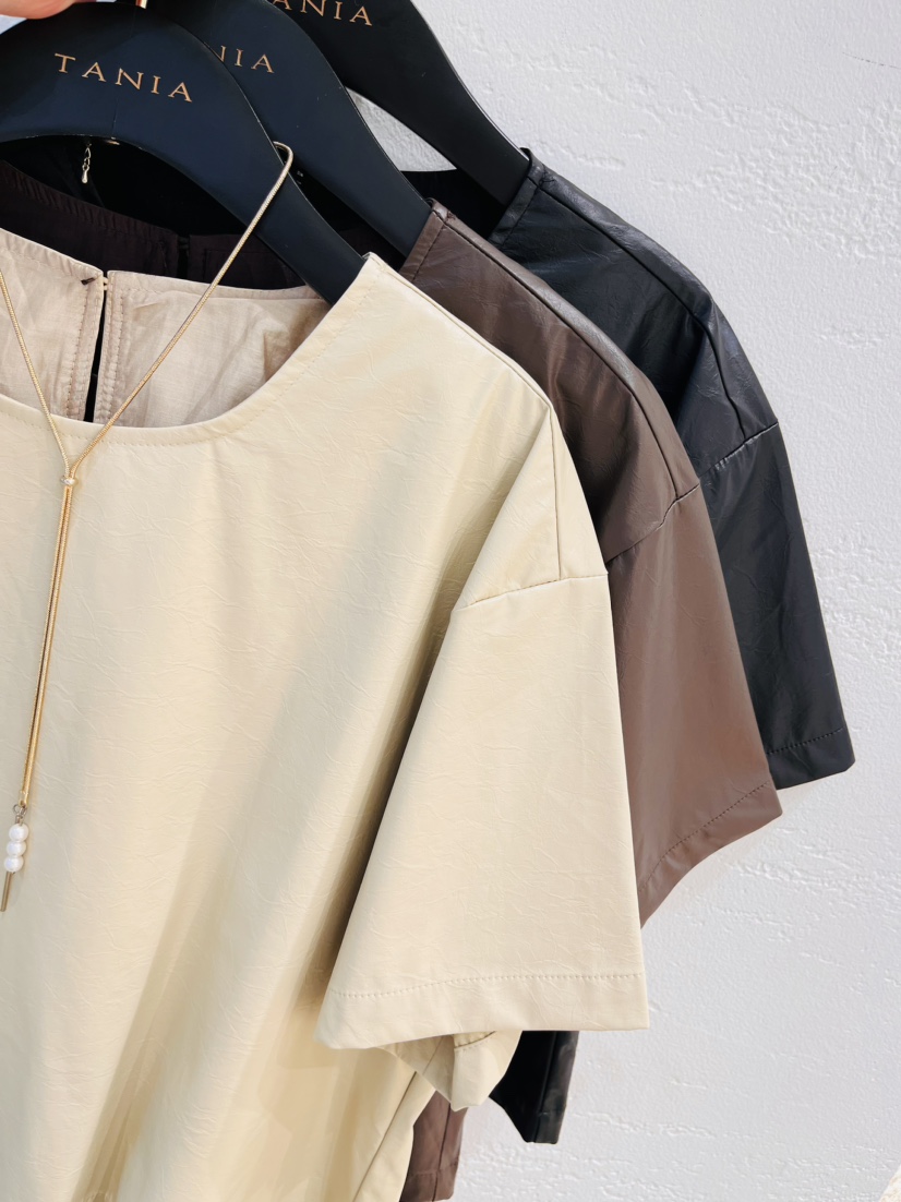 TANIA-Q直郵韓國代購女裝新款職業24秋冬襯衫蕾絲衫皮革TANIA-Q襯衫/蕾絲衫