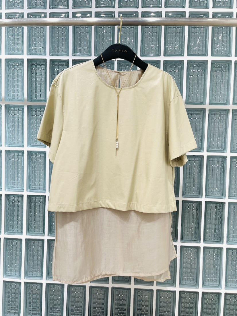 TANIA-Q直郵韓國代購女裝新款職業24秋冬襯衫蕾絲衫皮革TANIA-Q襯衫/蕾絲衫圖色1