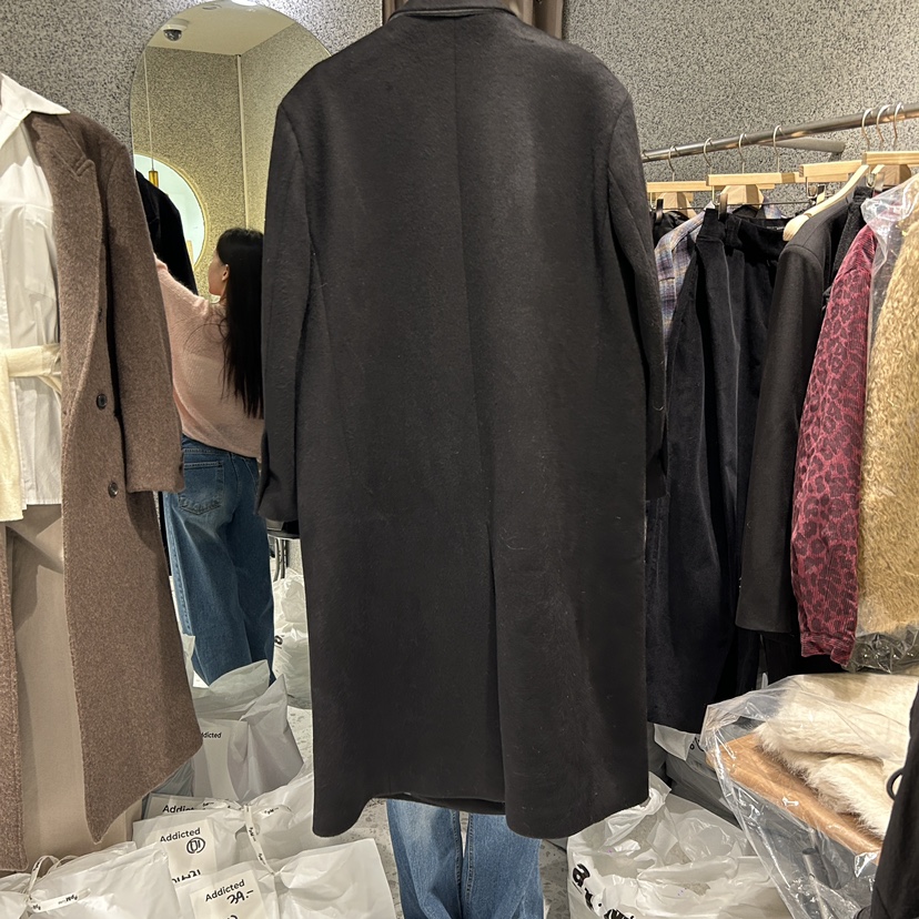 Addicted直郵韓國代購女裝新品真品熱賣24秋冬中長款大衣羊絨ADDICTED中長款大衣