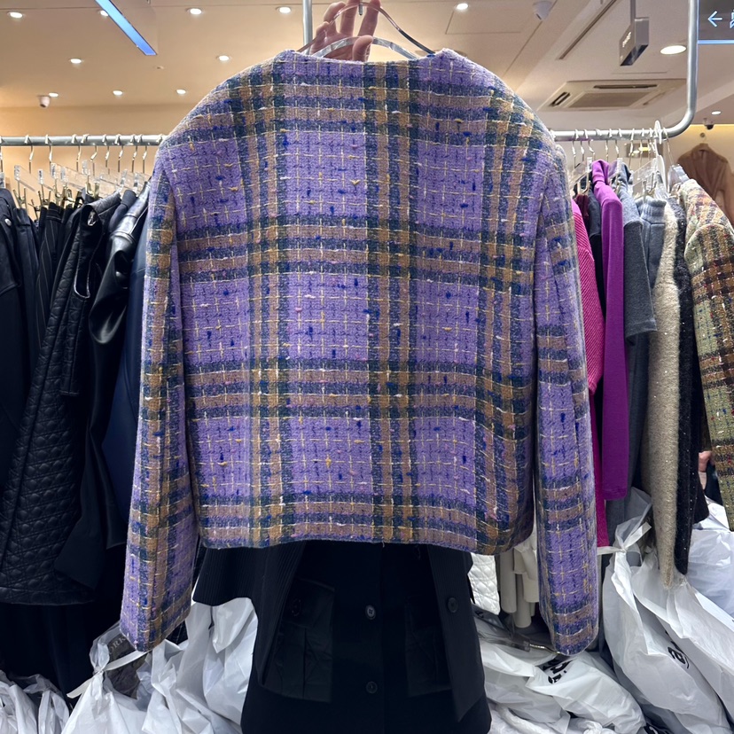 Work_shop韓國直郵女裝新品24秋冬人氣職業時尚夾克粗花呢Work_shop夾克