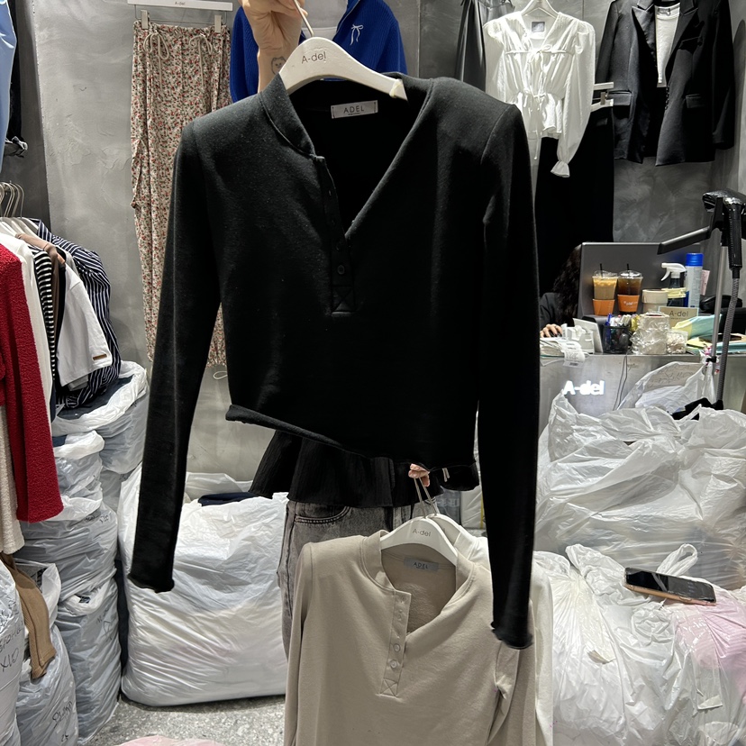 A-DEL韓國直郵東大門代購女裝新品休閑人氣職業24秋冬長袖T恤A-DEL長袖T恤圖色3