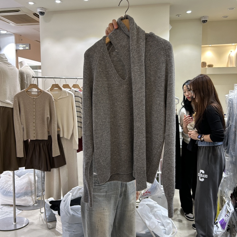YIKHO STYLE直郵韓國代購女裝新品人氣推薦熱賣休閑針織衫YIKHO STYLE針織衫圖色1