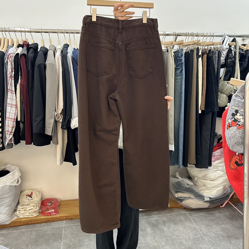 Delight韓國直郵東大門代購女裝新品24秋冬牛仔褲直筒牛仔DELIGHT牛仔褲