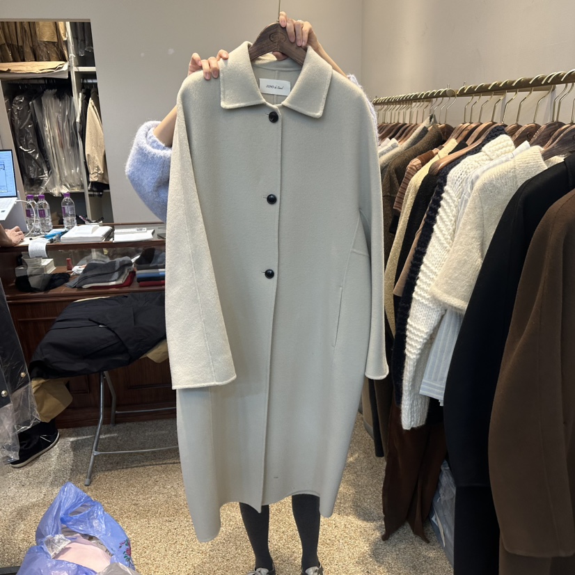 SONO de Soul韓國直郵東大門實拍女裝新品休閑中長款大衣手工SONO de Soul中長款大衣