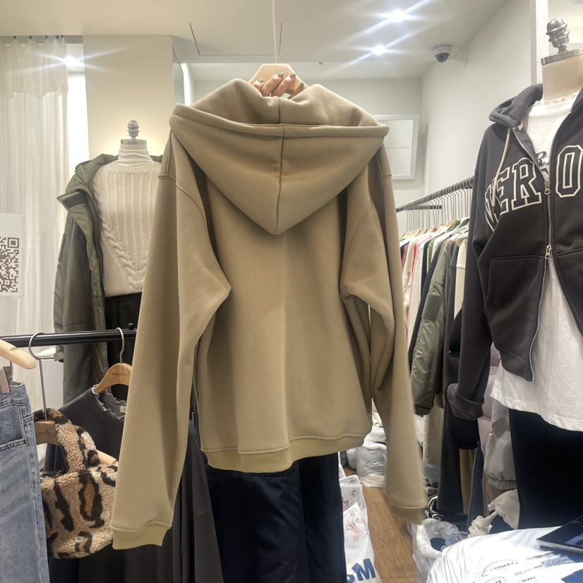 UNCOVER直郵韓國代購女裝新品休閑24秋冬熱賣衛衣拉鏈連帽UNCOVER衛衣
