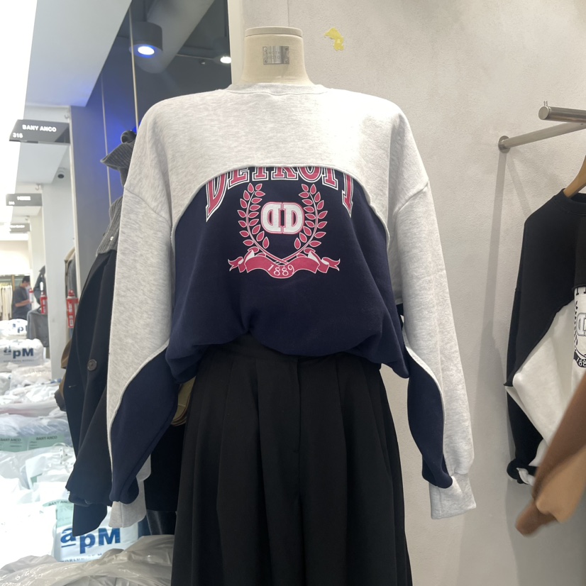 ANOTHER VICTORY韓國直郵東大門代購女裝新品休閑衛衣加絨PRIVIE衛衣圖色1