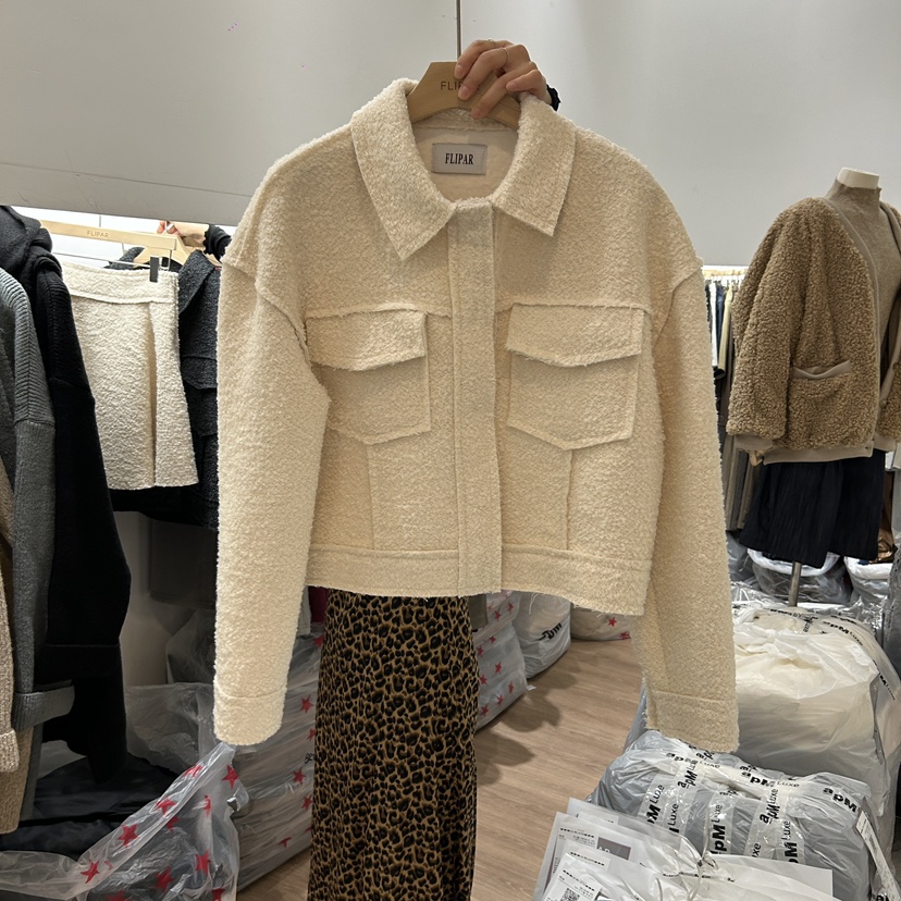 FLIPAR直郵韓國代購女裝新品24秋冬時尚人氣職業夾克羊毛FLIPAR夾克