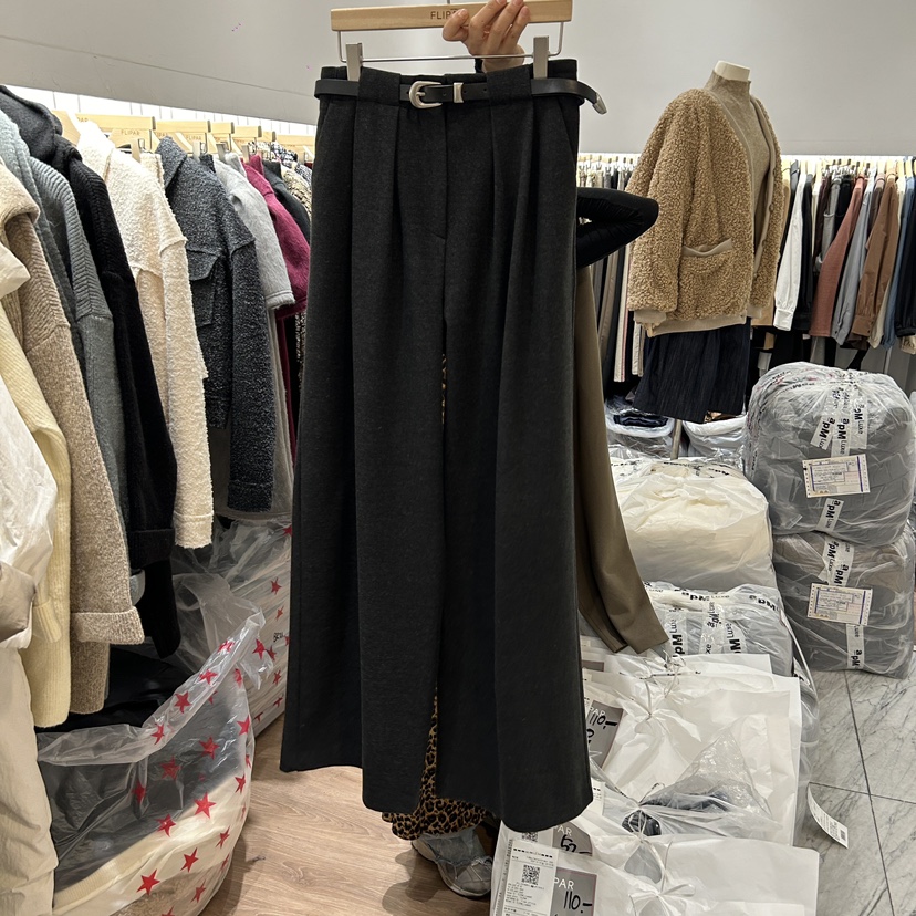 FLIPAR直郵韓國代購女裝新品職業真品24秋冬休閑褲含腰帶FLIPAR休閑褲圖色2