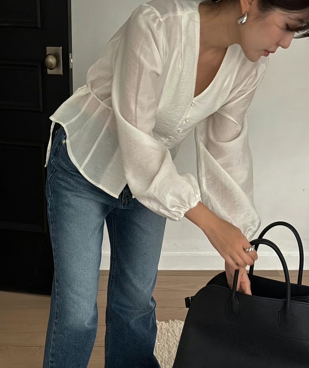 POETE韓國直郵女裝新品休閑時尚24秋冬推薦真品襯衫蕾絲衫POETE襯衫/蕾絲衫