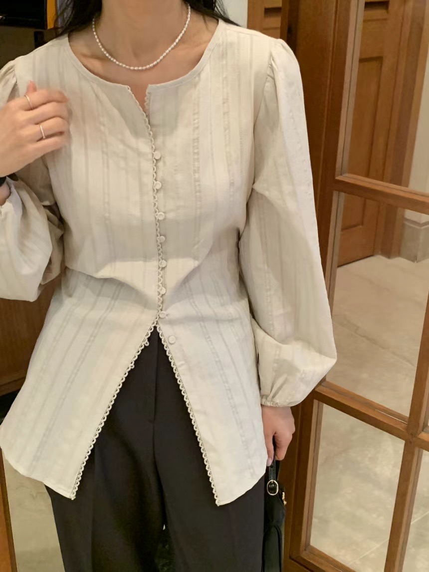 POETE直郵韓國代購女裝新品人氣真品24秋冬熱賣襯衫蕾絲衫POETE襯衫/蕾絲衫圖色2