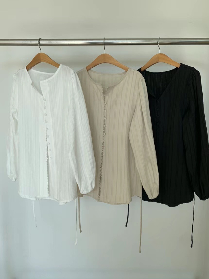 POETE直郵韓國代購女裝新品人氣真品24秋冬熱賣襯衫蕾絲衫POETE襯衫/蕾絲衫圖色3左三色