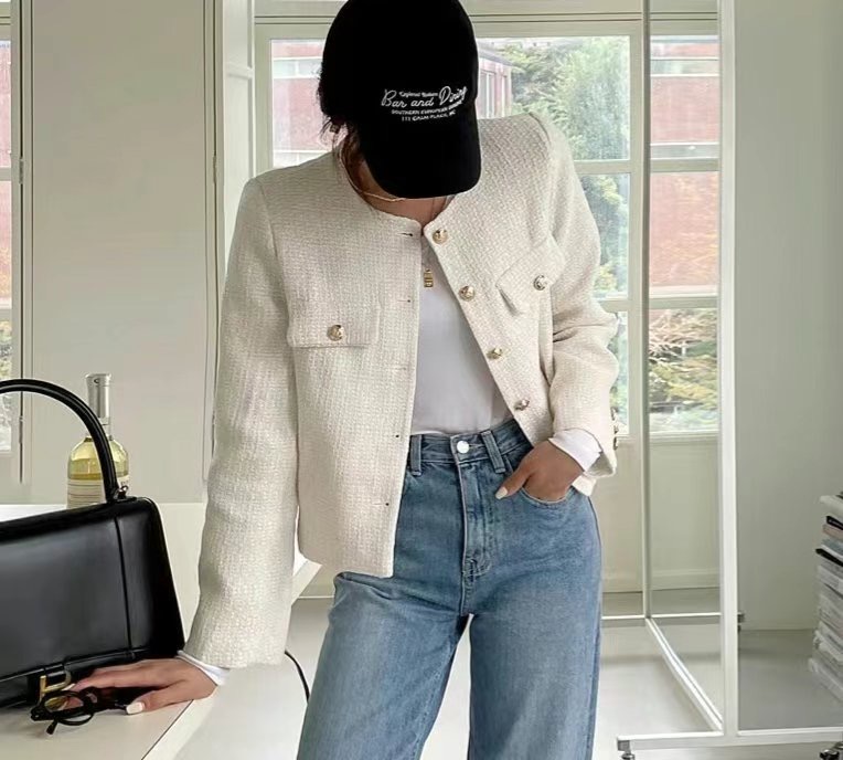 Y.BUTTERFIY韓國直郵東大門代購女裝新款職業時尚夾克花呢Y.BUTTERFIY夾克