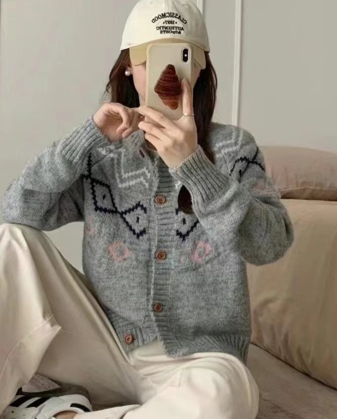 Y.BUTTERFIY韓國直郵東大門代購女裝新款熱賣24秋冬針織衫開衫Y.BUTTERFIY針織衫圖色3