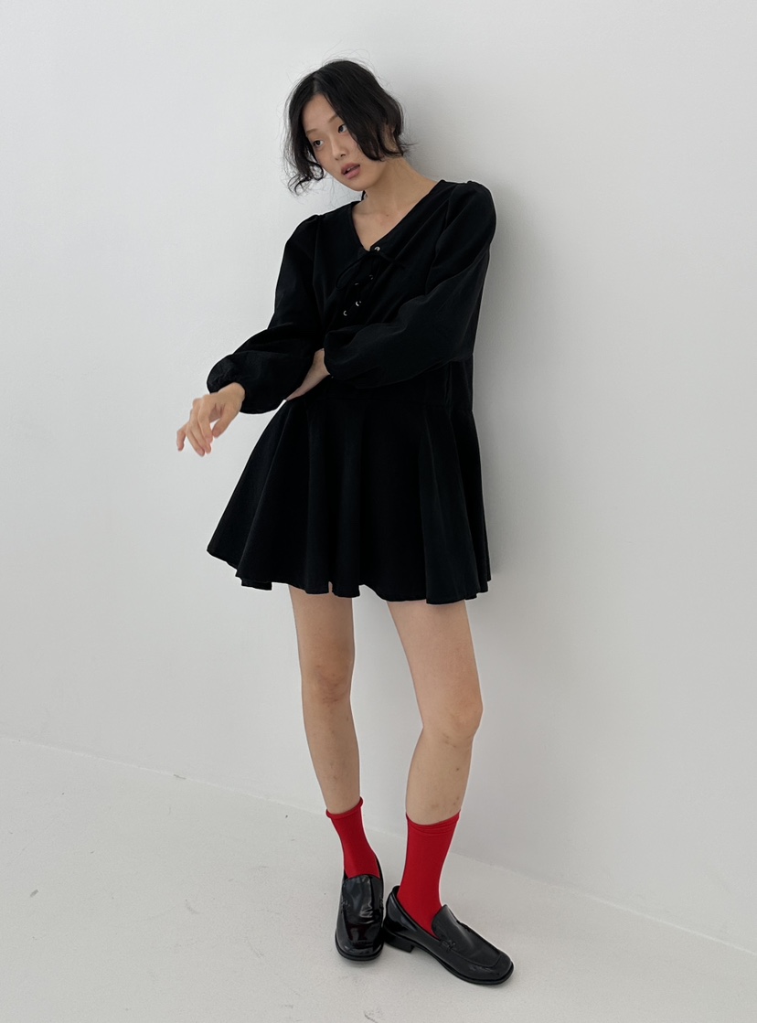A.VER韓國直郵女裝新品休閑真品24秋冬熱賣時尚連衣裙麂皮A.VER連衣裙