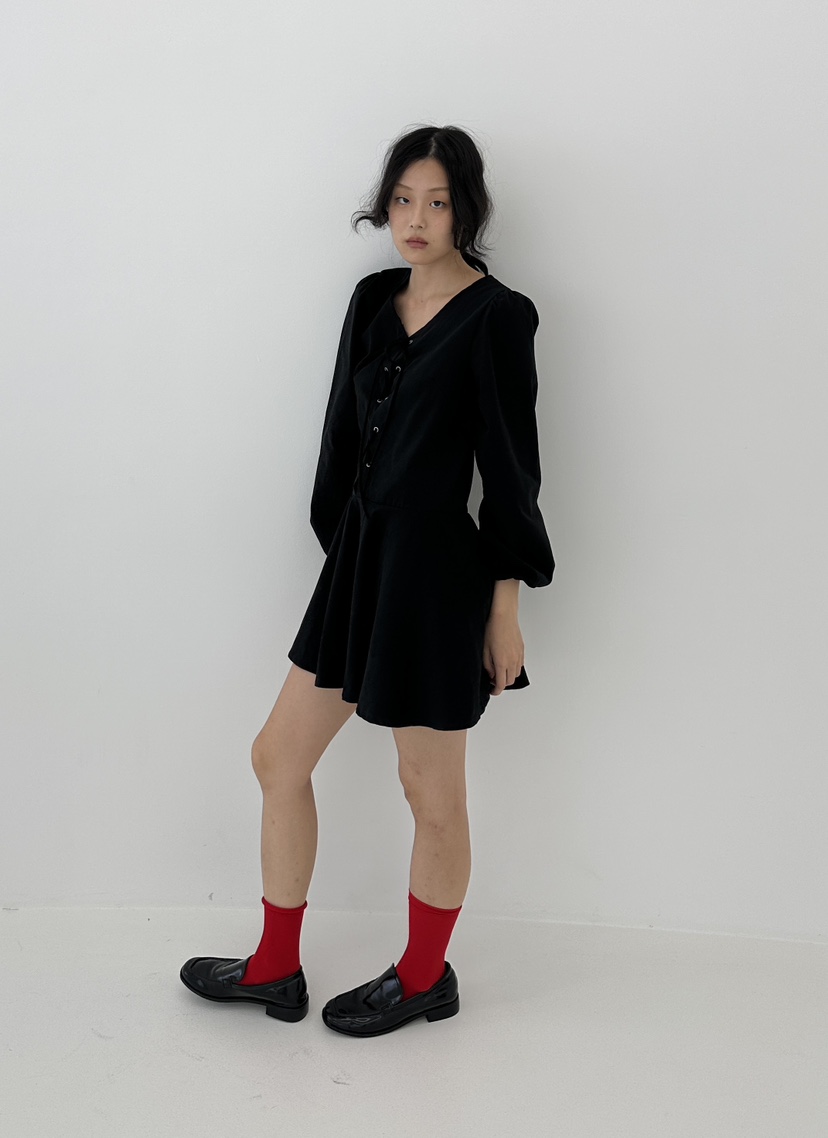 A.VER韓國直郵女裝新品休閑真品24秋冬熱賣時尚連衣裙麂皮A.VER連衣裙