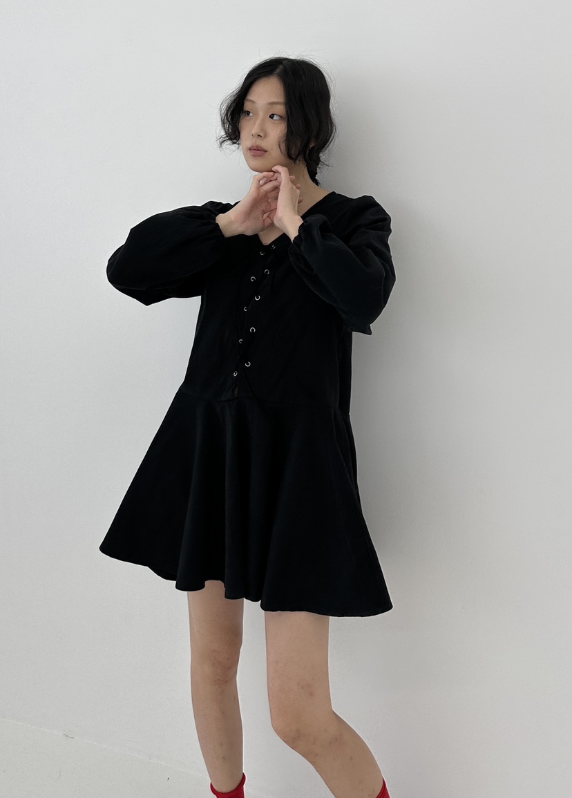 A.VER韓國直郵女裝新品休閑真品24秋冬熱賣時尚連衣裙麂皮A.VER連衣裙