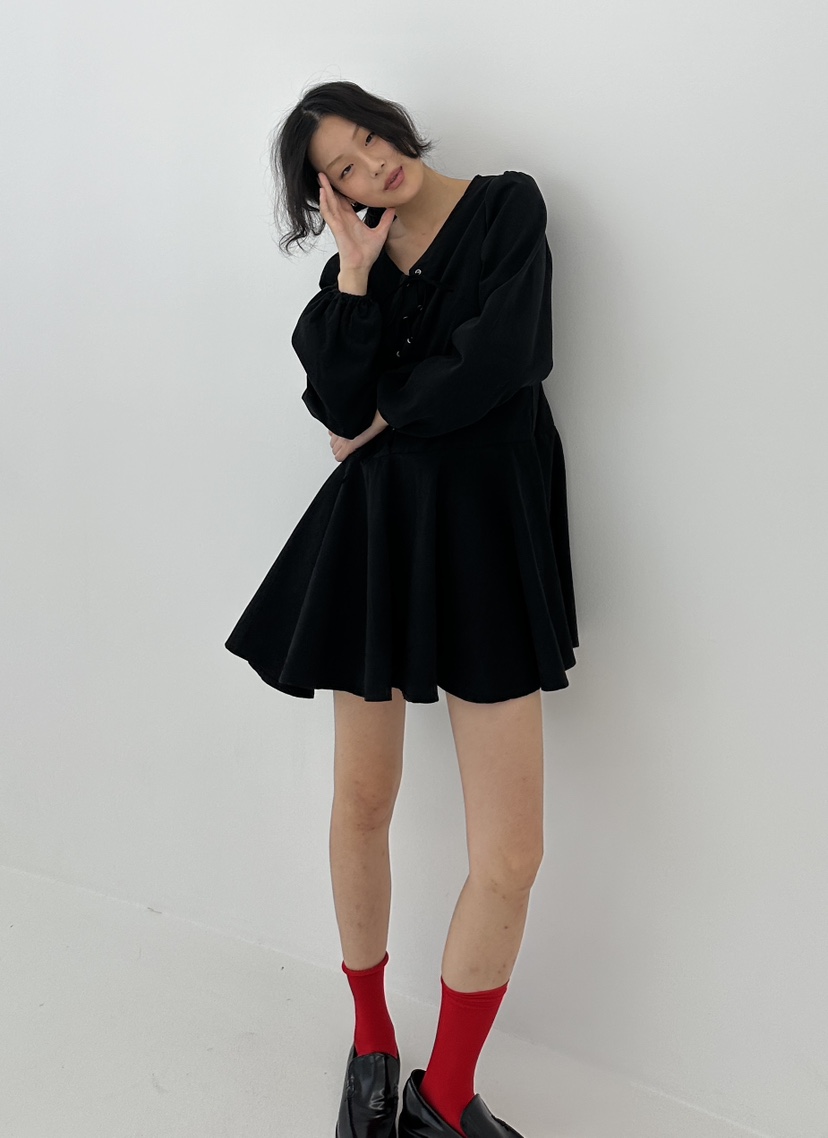 A.VER韓國直郵女裝新品休閑真品24秋冬熱賣時尚連衣裙麂皮A.VER連衣裙