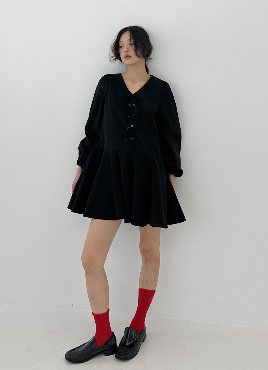 A.VER韓國直郵女裝新品休閑真品24秋冬熱賣時尚連衣裙麂皮A.VER連衣裙
