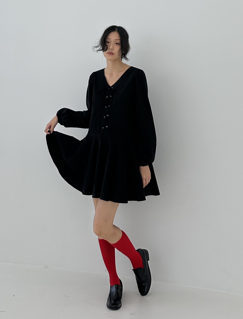 A.VER韓國直郵女裝新品休閑真品24秋冬熱賣時尚連衣裙麂皮A.VER連衣裙